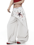 Star Graphic Layered Apron Scythe Wide - Leg Pants - COPPING THREADS - CT Select