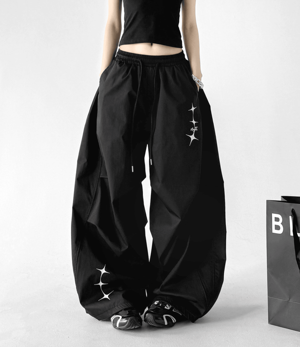 Star Graphic Parachute Wide - Leg Pants - CT6204 - COPPING THREADS - CT Select