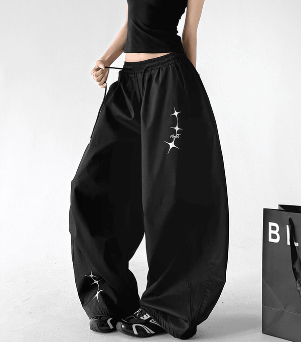 Star Graphic Parachute Wide - Leg Pants - CT6204 - COPPING THREADS - CT Select