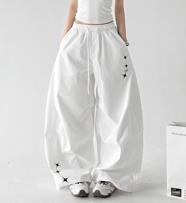 Star Graphic Parachute Wide - Leg Pants - CT6204 - COPPING THREADS - CT Select