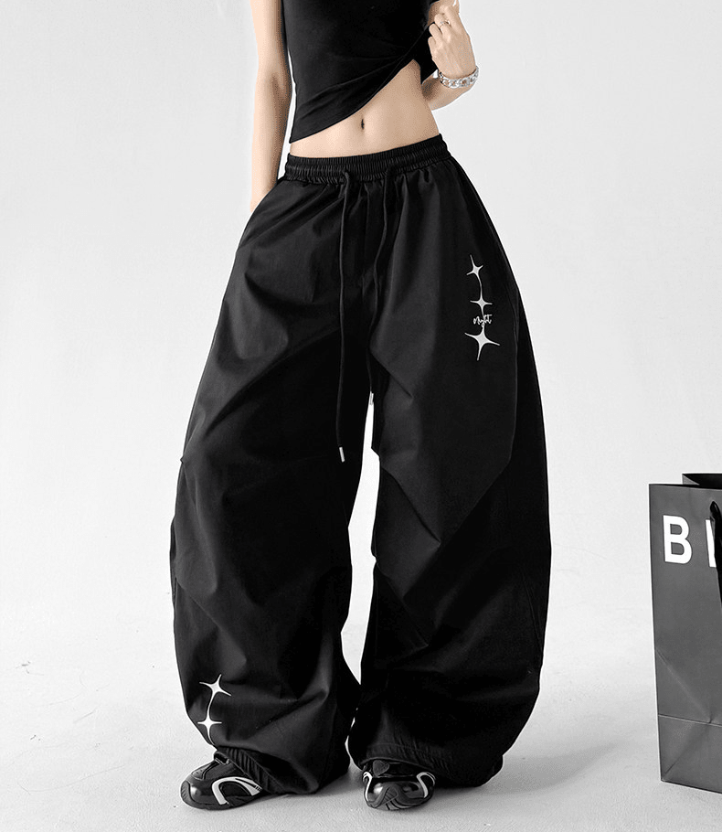 Star Graphic Parachute Wide - Leg Pants - CT6204 - COPPING THREADS - CT Select