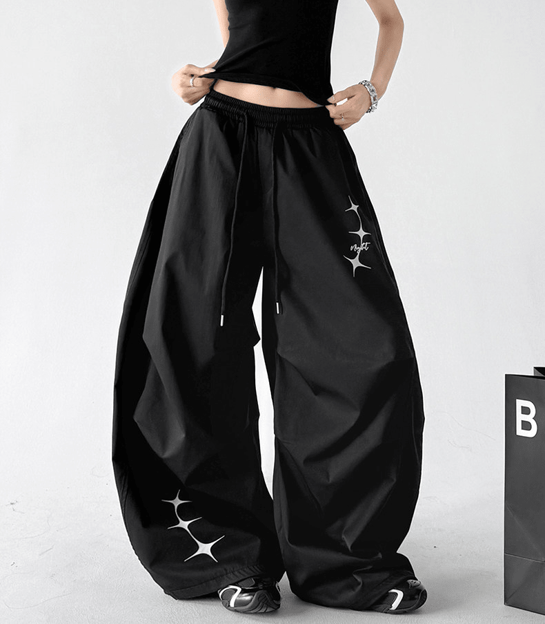 Star Graphic Parachute Wide - Leg Pants - CT6204 - COPPING THREADS - CT Select