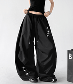 Star Graphic Parachute Wide - Leg Pants - CT6204 - COPPING THREADS - CT Select