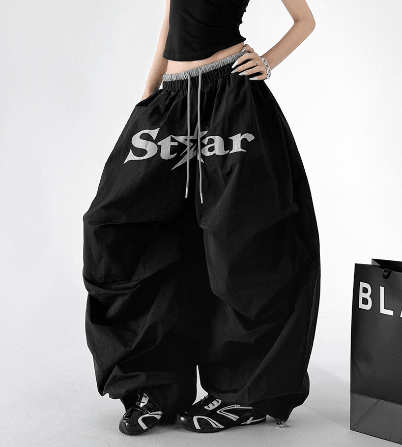Star Graphic Parachute Wide - Leg Pants - CT730 - COPPING THREADS - CT Select