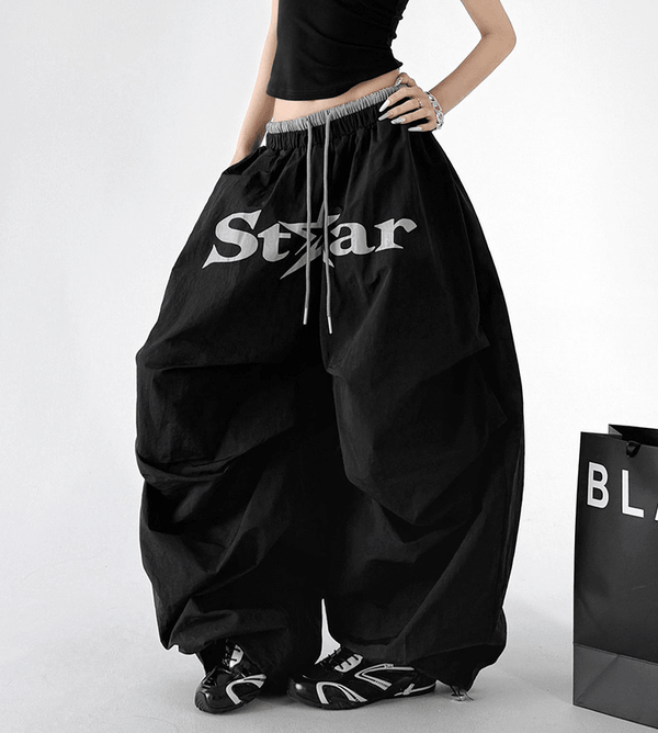 Star Graphic Parachute Wide - Leg Pants - CT730 - COPPING THREADS - CT Select
