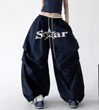 Star Graphic Parachute Wide - Leg Pants - CT730 - COPPING THREADS - CT Select
