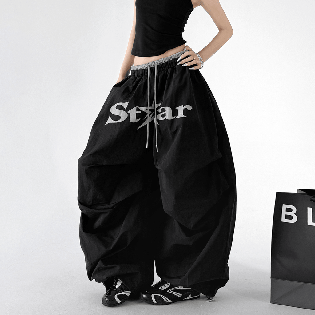 Star Graphic Parachute Wide - Leg Pants - CT730 - COPPING THREADS - CT Select