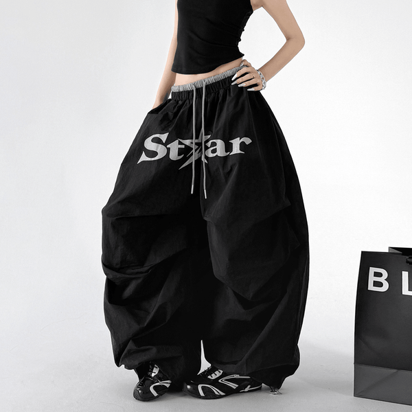 Star Graphic Parachute Wide - Leg Pants - CT730 - COPPING THREADS - CT Select
