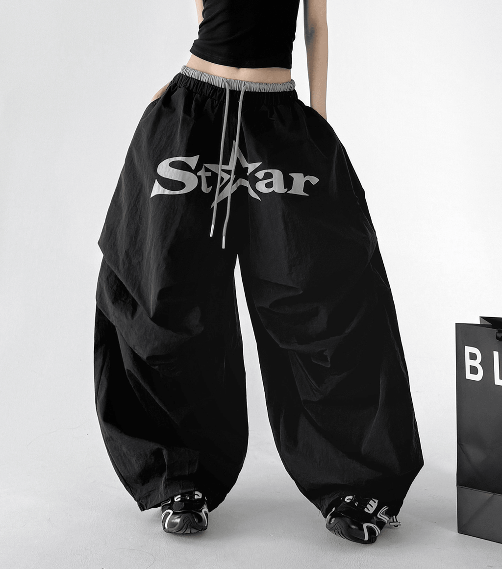 Star Graphic Parachute Wide - Leg Pants - CT730 - COPPING THREADS - CT Select