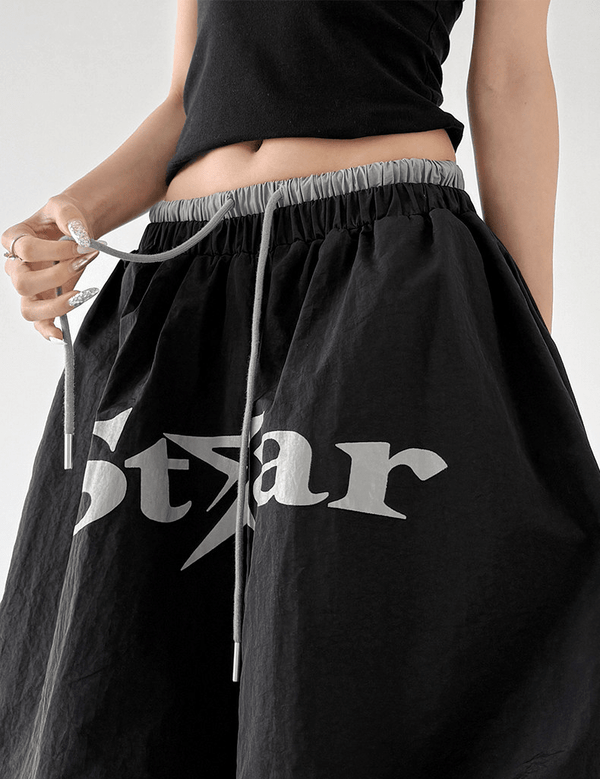 Star Graphic Parachute Wide - Leg Pants - CT730 - COPPING THREADS - CT Select