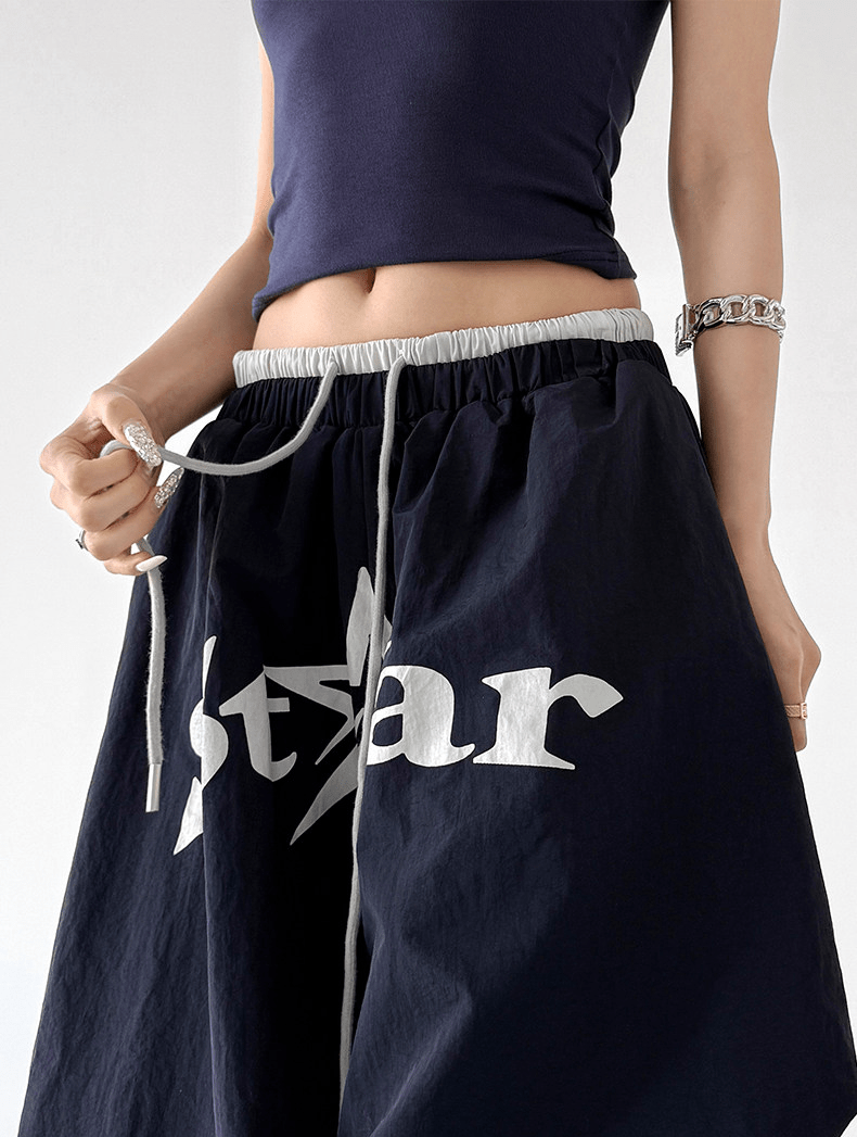 Star Graphic Parachute Wide - Leg Pants - CT730 - COPPING THREADS - CT Select