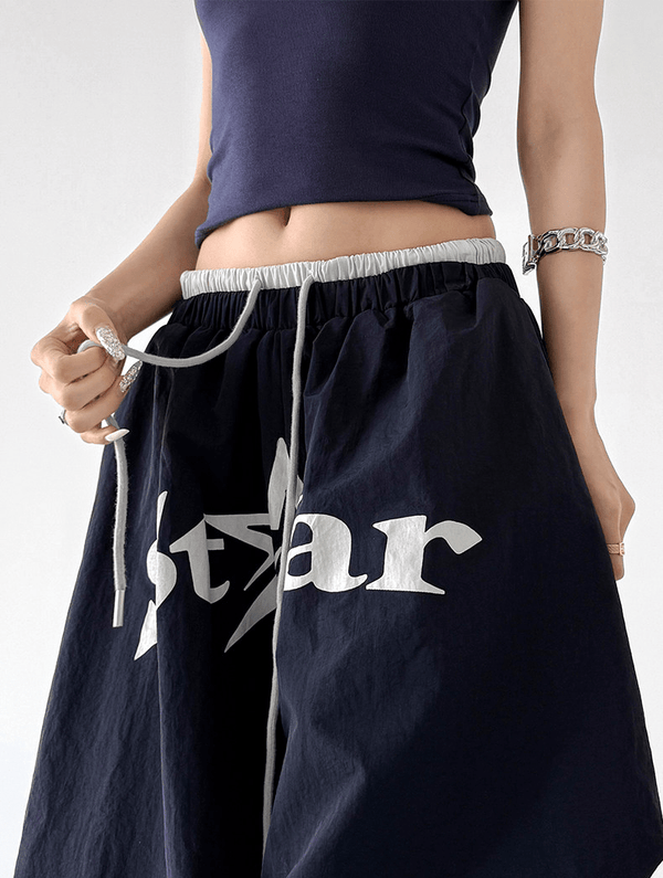 Star Graphic Parachute Wide - Leg Pants - CT730 - COPPING THREADS - CT Select