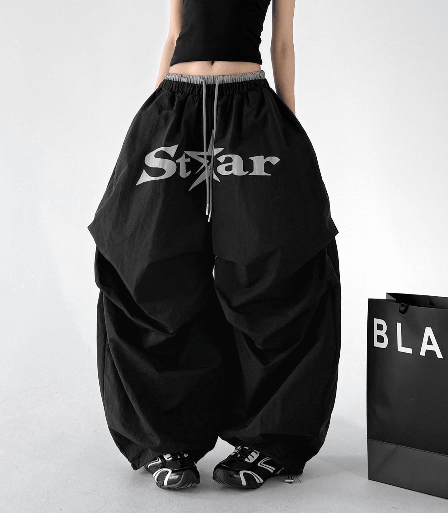 Star Graphic Parachute Wide - Leg Pants - CT730 - COPPING THREADS - CT Select