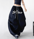 Star Graphic Parachute Wide - Leg Pants - CT730 - COPPING THREADS - CT Select