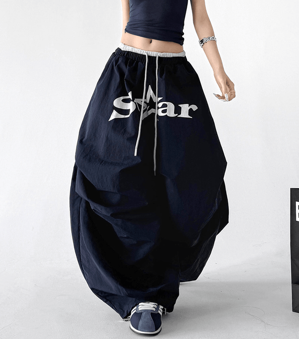 Star Graphic Parachute Wide - Leg Pants - CT730 - COPPING THREADS - CT Select