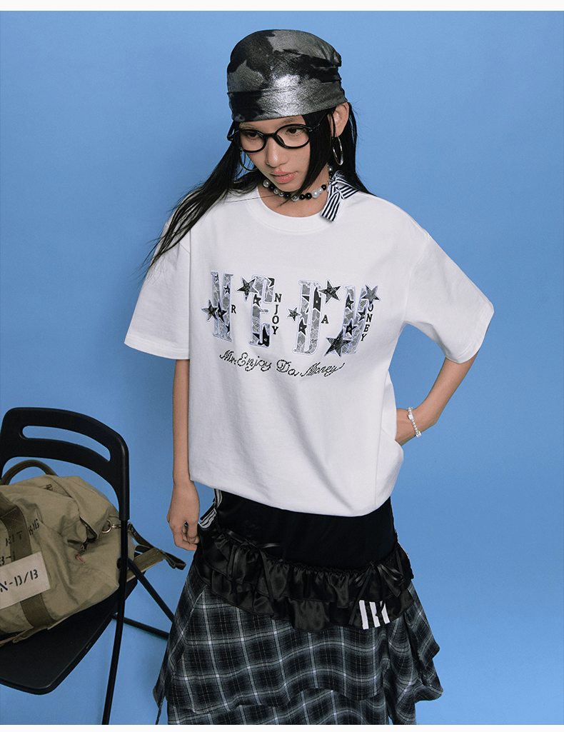 Star Lace Patch Tee - COPPING THREADS - MEDM