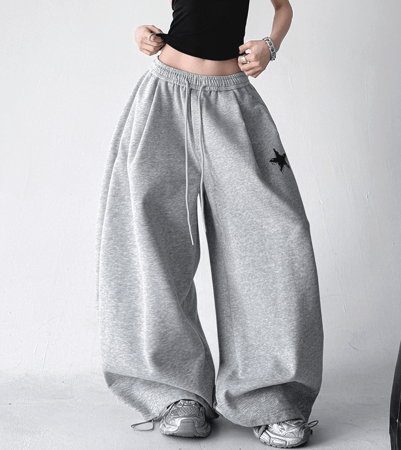 Star Patch Embroidery Oversized Joggers - COPPING THREADS - CT Select