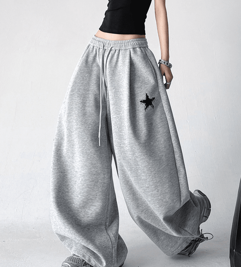 Star Patch Embroidery Oversized Joggers - COPPING THREADS - CT Select