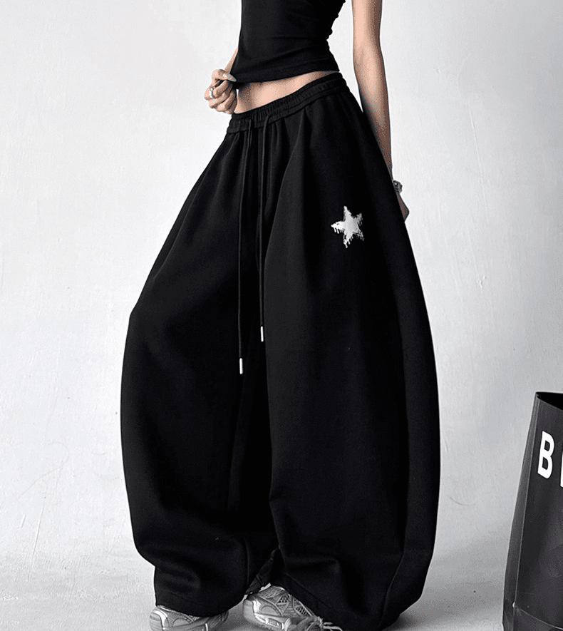 Star Patch Embroidery Oversized Joggers - COPPING THREADS - CT Select