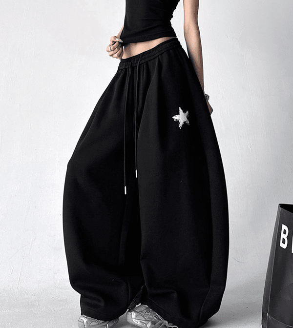 Star Patch Embroidery Oversized Joggers - COPPING THREADS - CT Select