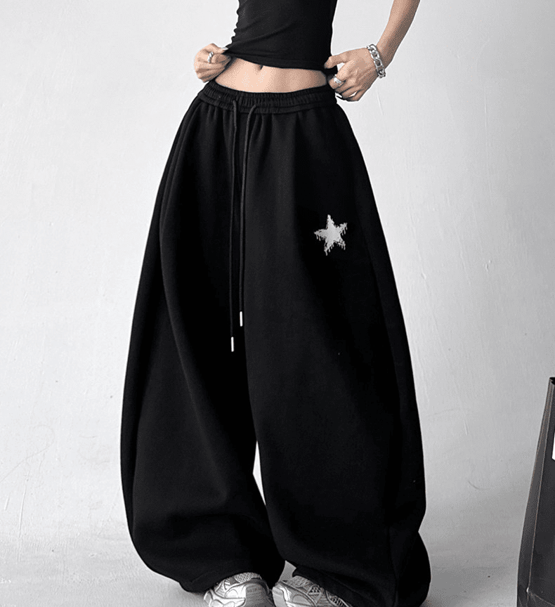 Star Patch Embroidery Oversized Joggers - COPPING THREADS - CT Select