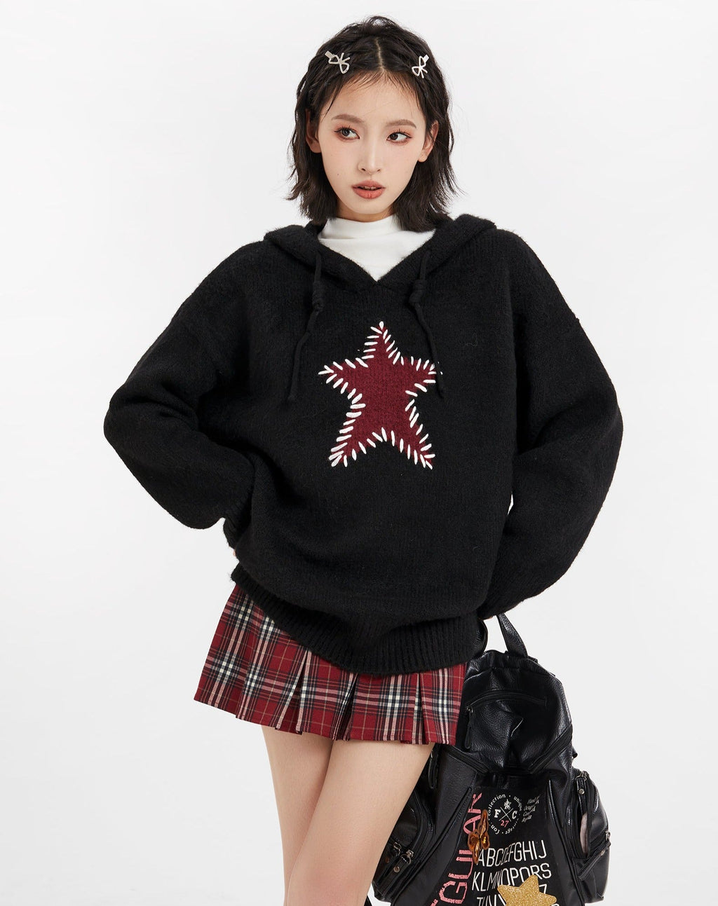 Star Pattern Knit Hoodie - COPPING THREADS - CT Select