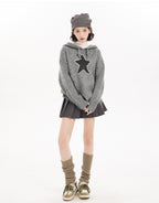 Star Pattern Knit Hoodie - COPPING THREADS - CT Select