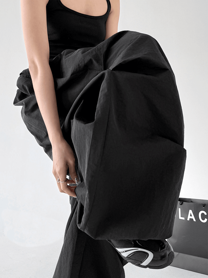 Star Print Drawstring Waist Curved Wide - Leg Parachute Pants – CT730 - COPPING THREADS - CT Select