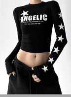 Star Print Fitted Long Sleeve Tee - COPPING THREADS - CT Select