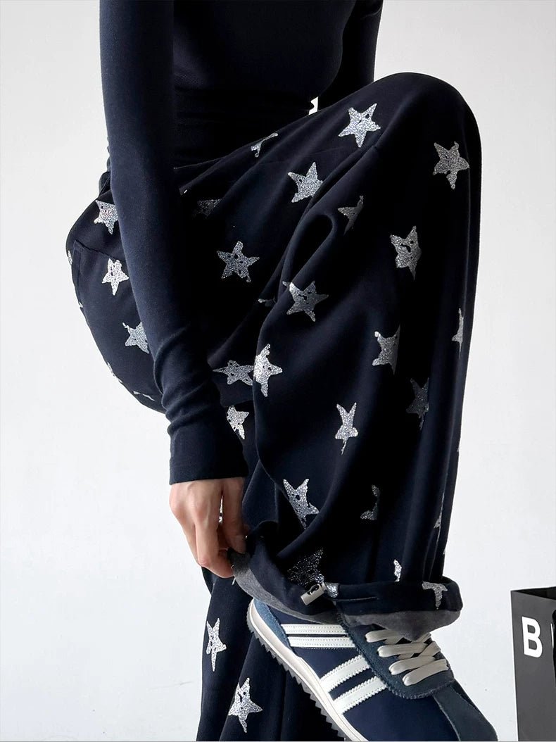 Star-Print Rounded Wide-Leg Sweatpants - COPPING THREADS - CT ORIGINALS