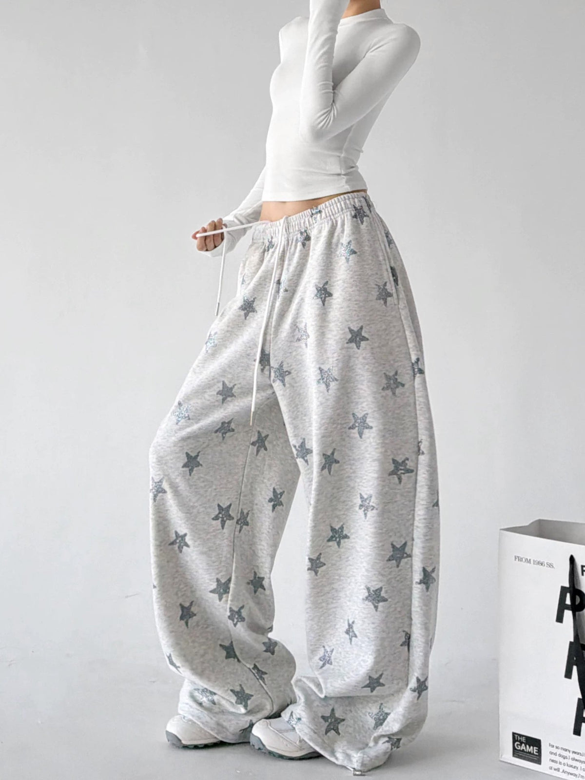 Star-Print Rounded Wide-Leg Sweatpants - COPPING THREADS - CT ORIGINALS