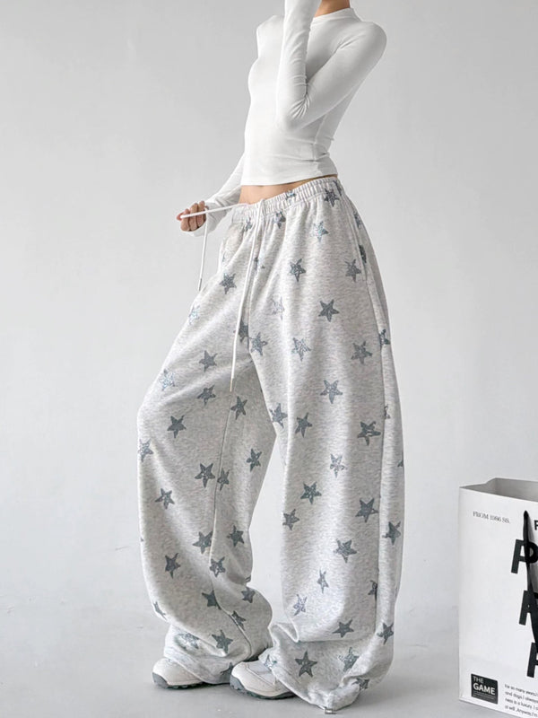 Star-Print Rounded Wide-Leg Sweatpants - COPPING THREADS - CT ORIGINALS