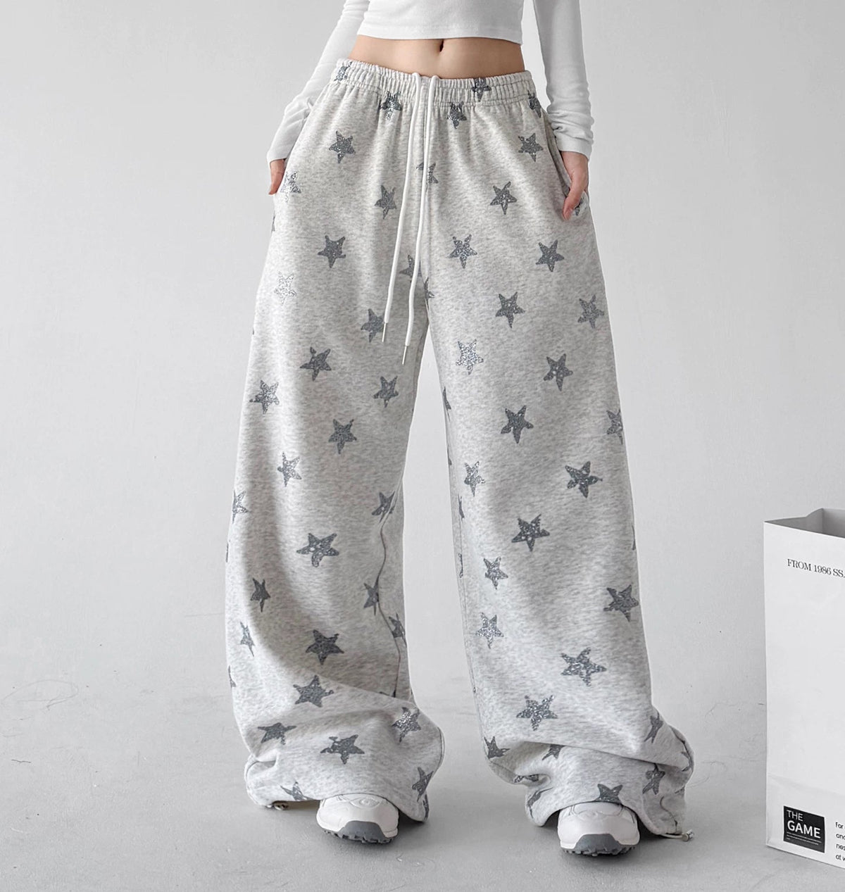 Star-Print Rounded Wide-Leg Sweatpants - COPPING THREADS - CT ORIGINALS Main image