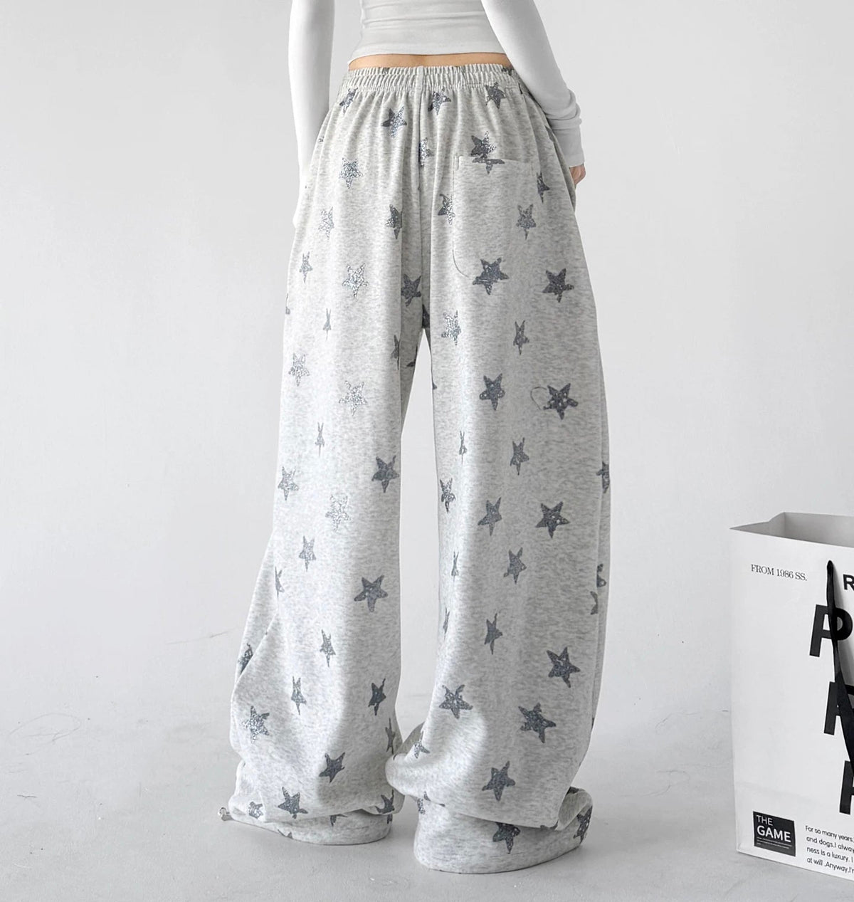 Star-Print Rounded Wide-Leg Sweatpants - COPPING THREADS - CT ORIGINALS