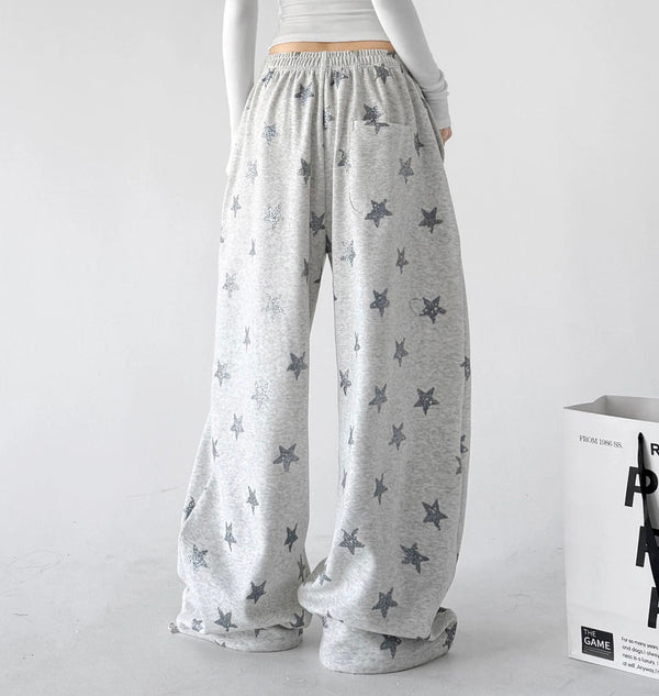 Star-Print Rounded Wide-Leg Sweatpants - COPPING THREADS - CT ORIGINALS