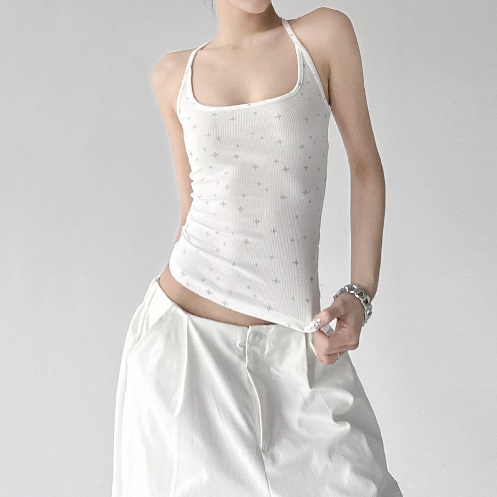 Star-Print Square-Neck Tank - CT6661 - COPPING THREADS - CT ORIGINALS