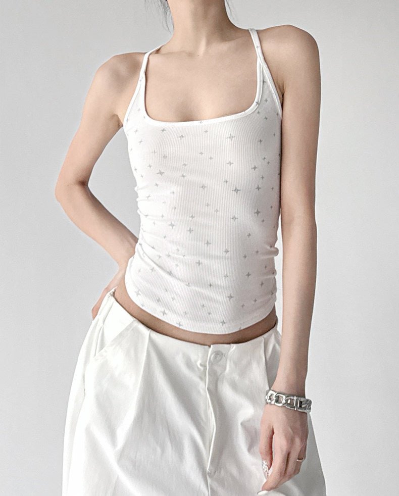 Star-Print Square-Neck Tank - CT6661 - COPPING THREADS - CT ORIGINALS