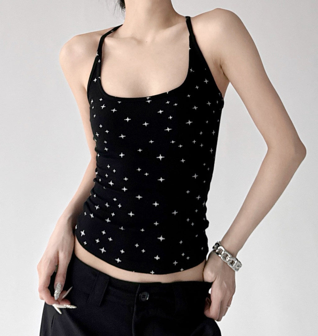 Star-Print Square-Neck Tank - CT6661 - COPPING THREADS - CT ORIGINALS