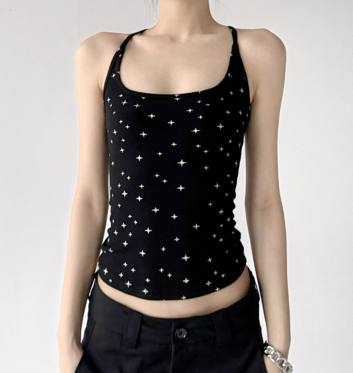 Star-Print Square-Neck Tank - CT6661 - COPPING THREADS - CT ORIGINALS