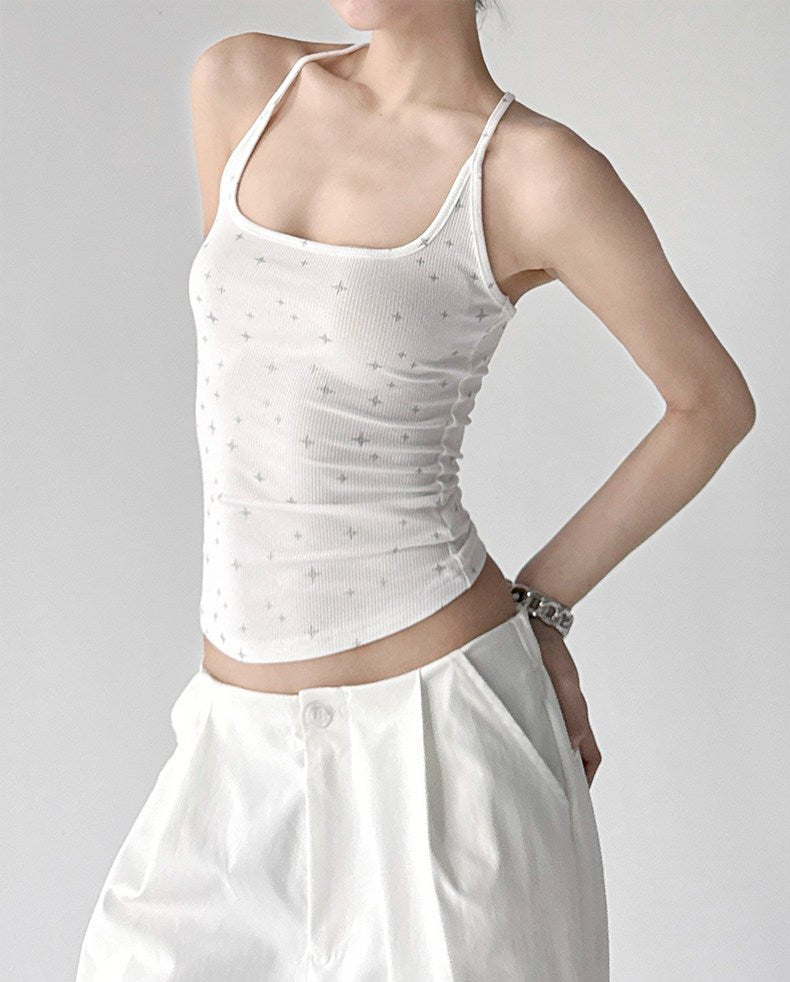 Star-Print Square-Neck Tank - CT6661 - COPPING THREADS - CT ORIGINALS