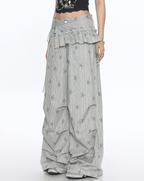Star Print Striped Utility Pants with Ruffle Hip Flap - COPPING THREADS - CT Select