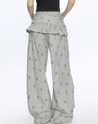 Star Print Striped Utility Pants with Ruffle Hip Flap - COPPING THREADS - CT Select