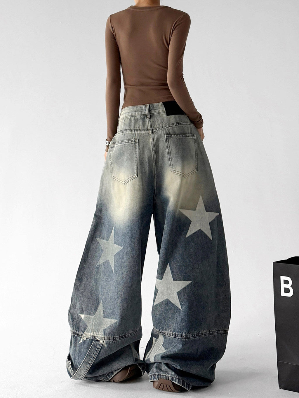 Star-Print Washed Jeans - CT3089 - COPPING THREADS - CT ORIGINALS