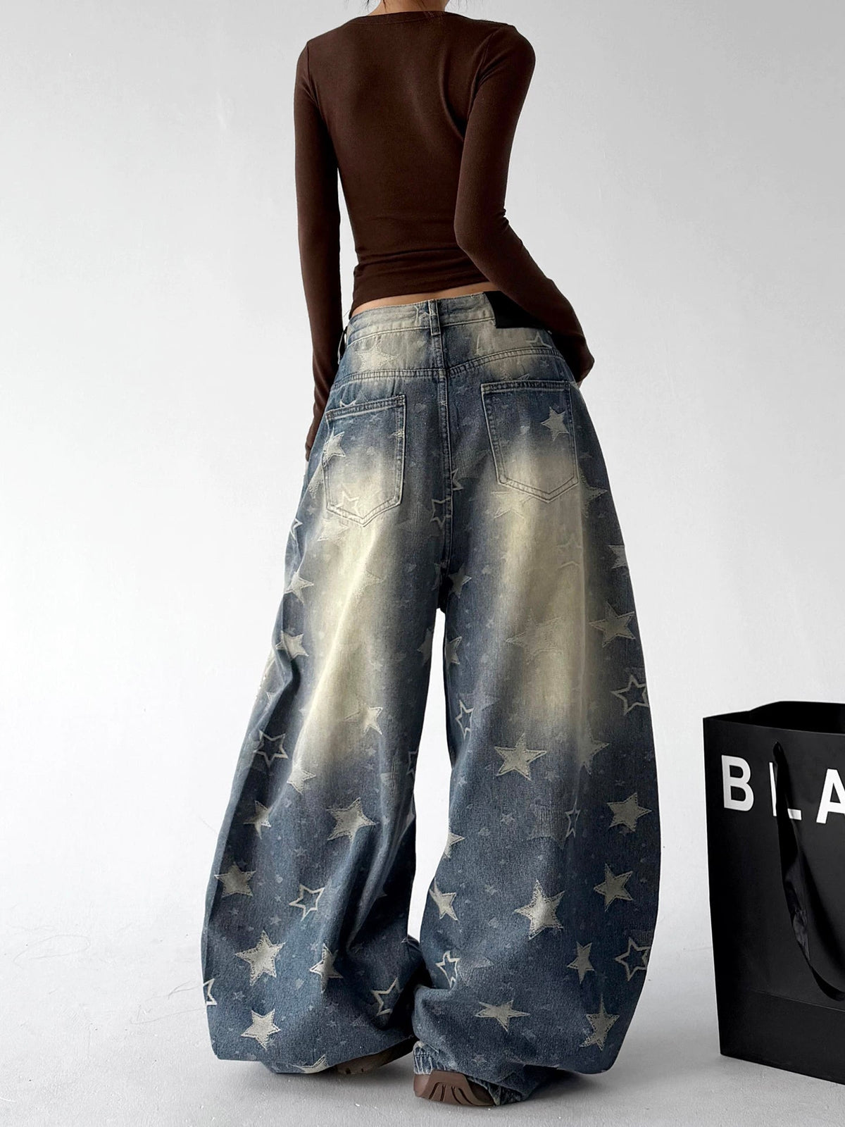 Star-Print Wide-Leg Jeans - COPPING THREADS - CT ORIGINALS