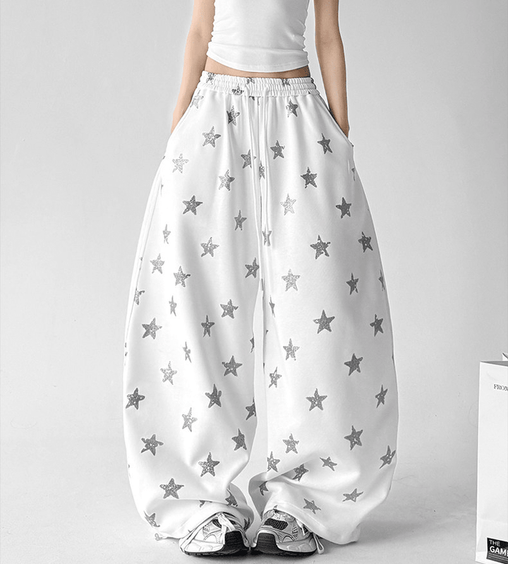 Star Print Wide-Leg Pants - CT6695
