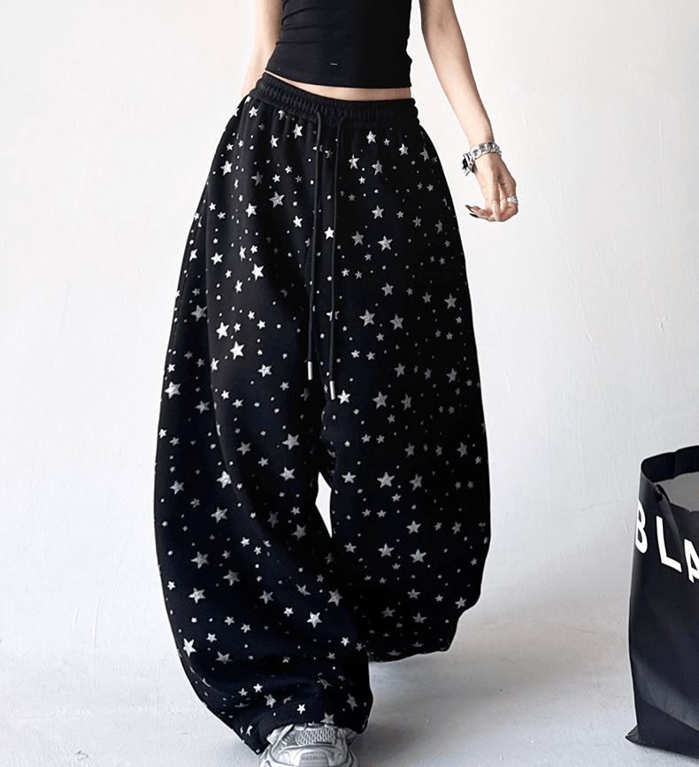 Star Print Wide - Leg Sweatpants - COPPING THREADS - CT Select