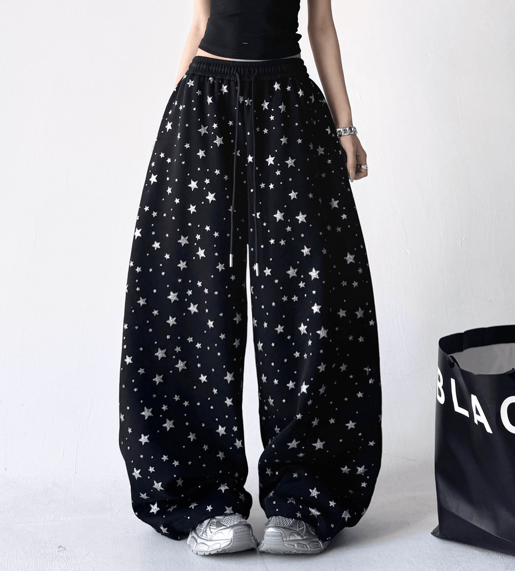 Star Print Wide - Leg Sweatpants - COPPING THREADS - CT Select