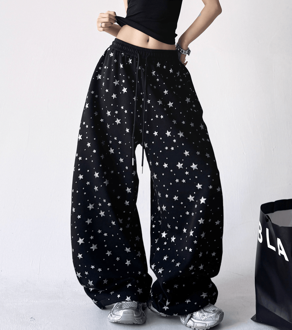 Star Print Wide - Leg Sweatpants - COPPING THREADS - CT Select