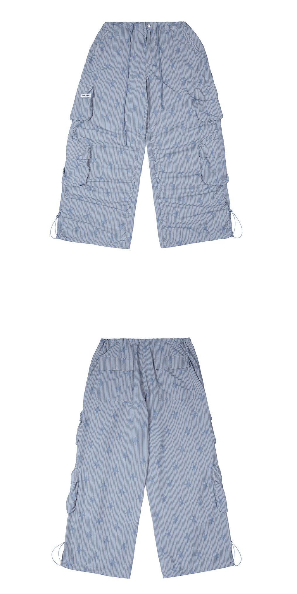 Star Stripe Multi - Pocket Drawstring Cargo Pants - COPPING THREADS - Jikoo