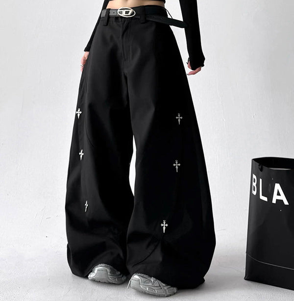 Star-Studded Curved-Leg Pants - COPPING THREADS - CT ORIGINALS